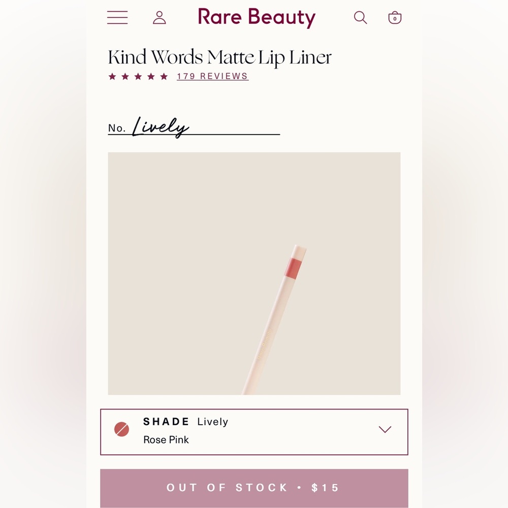 Rare Beauty Kind Words Matte Lip Liner - Lively